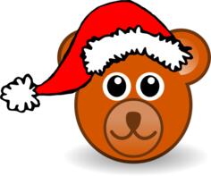 Teddy bear with Christmas hat vector image