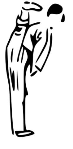 Karate fighter silhouette vector