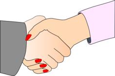 Handshake with Black Outline