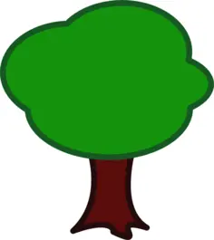 Colored vector drawing of a tree