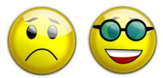 Happy and sad smiley